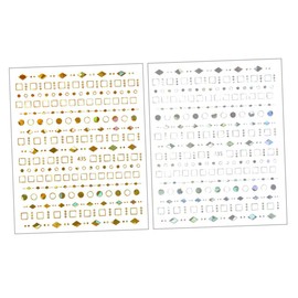 FOMIYES Set of 10 Unique Nail Art Stickers Shiny Geometric Nail Decals DIY Manicure for Women Girls Random Style