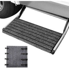 WADY RV Step Covers Non-Slip with Adjustable Buckle, Double-Layer Backing Design RV Stair Covers for Long-Term Parking - Fits Most RV Steps, Travel Trailers, Camper Step Covers
