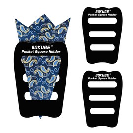 BOKUGE Pocket Square Holder,Keeps Pocket Squares for Men in Place，Fashionable Suit Accessories for Men ，Ideal for Any Occasion (Black, 3-pack)