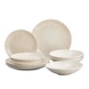 Corona 12-Piece Light Sandy Beige Ceramic Dinnerware Sets, Plates and
