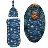 Muishi Starry Sky Starry Night Newborn Swaddle Blankets Hat Sets