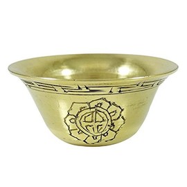 Hand Carved Tibetan Buddhist Offering Bowl Brass Holy Water Bowls Set of 7