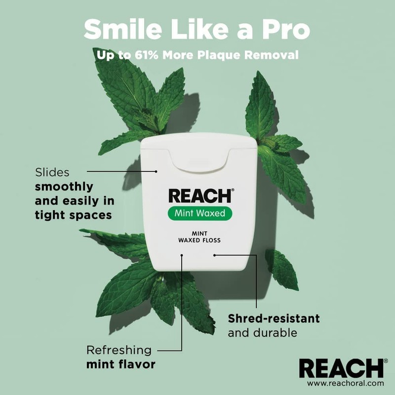 Reach Mint Waxed Dental Floss 55 Yd (Pack of 2)