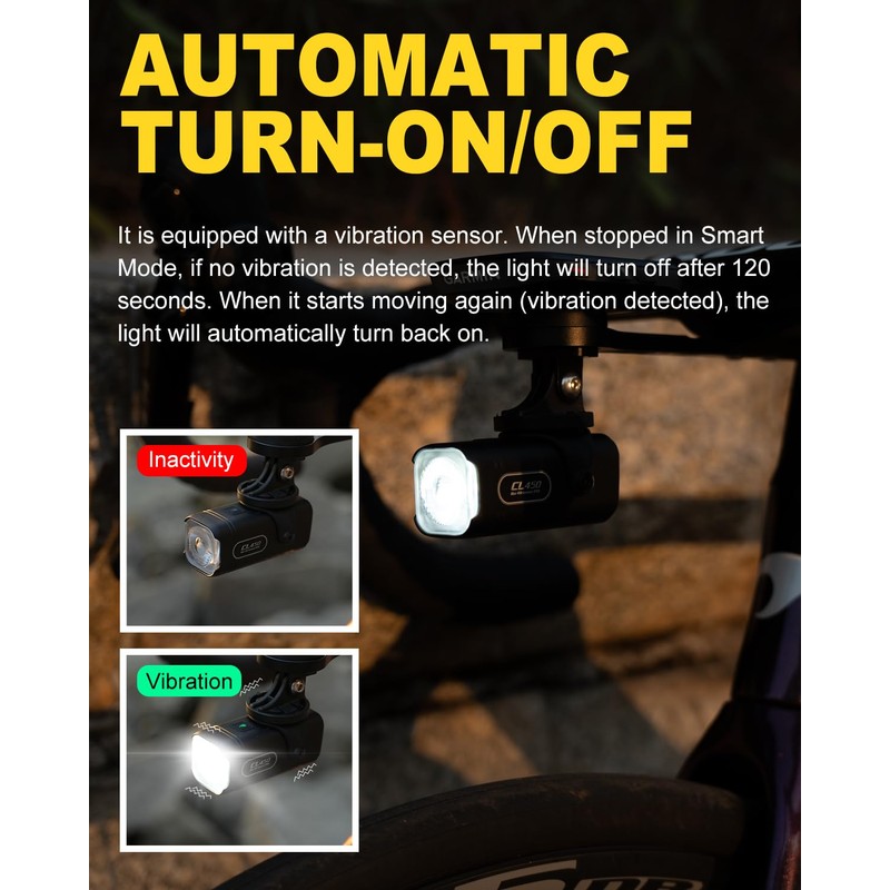 TOWILD CL450 Bike Light,Only 95g Compact Size Front Bike Light