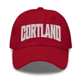 Merch Town Cortland Baseball Cap Cortland Dad Hat Nebraska NE Hat Embroidered Souvenir Cranberry