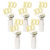 Gexolenu NO 100, 10 Pack Double-Sided Gold Glitter 100th Birthday
