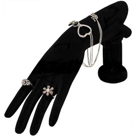 Funnuf Hand Model Holder Resin Mannequin Shaped Bracelet Holder Jewelry Display Jewelry Stand for Home Organization, Black Velvet