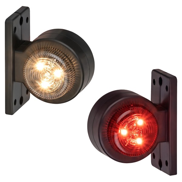 2x LED Position Light Set Red White 12-24 Volt E4