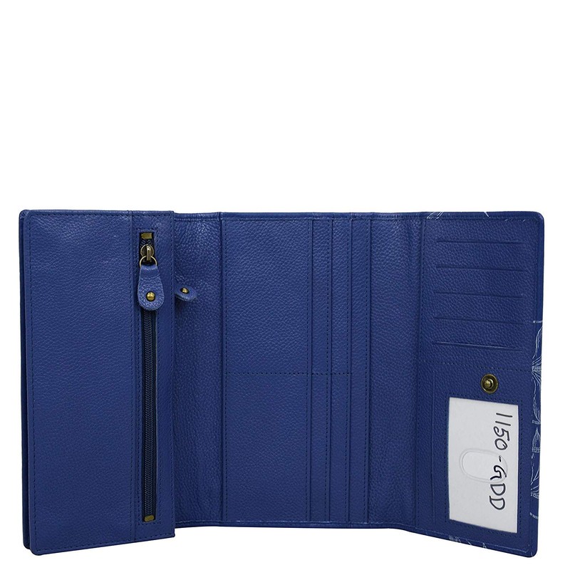 Anuschka Hand-Painted Genuine Leather RFID Blocking Women's Three Fold Wallet