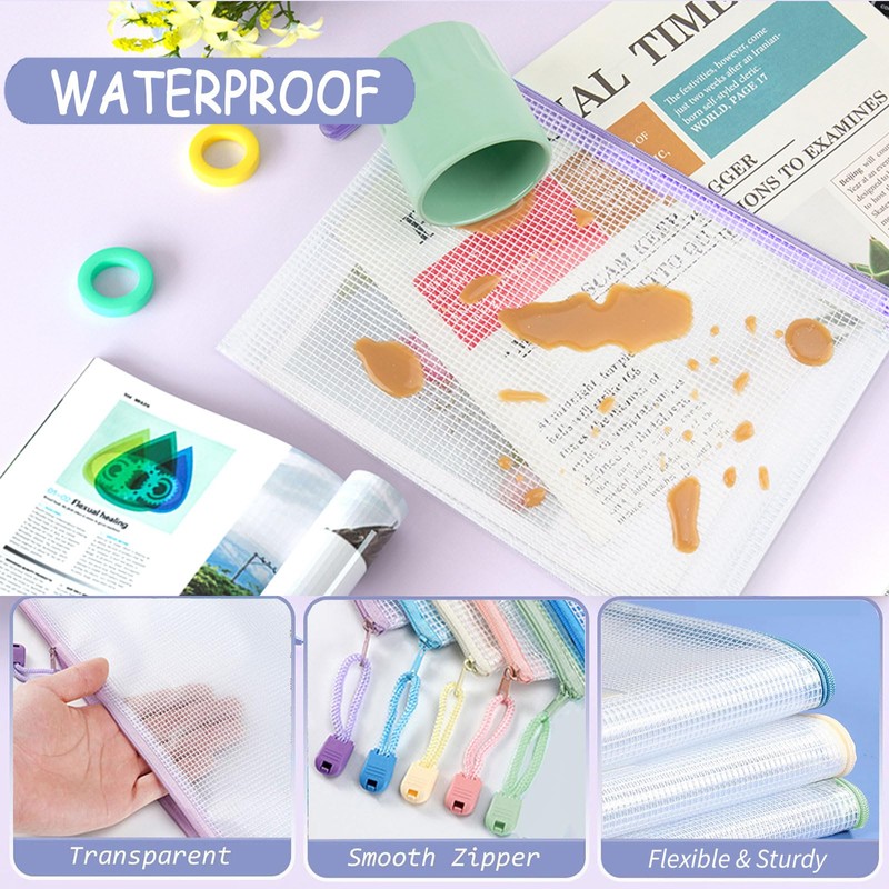 A3 Plastic Zip Wallets - 5PCS A3 Zip Lock Bags