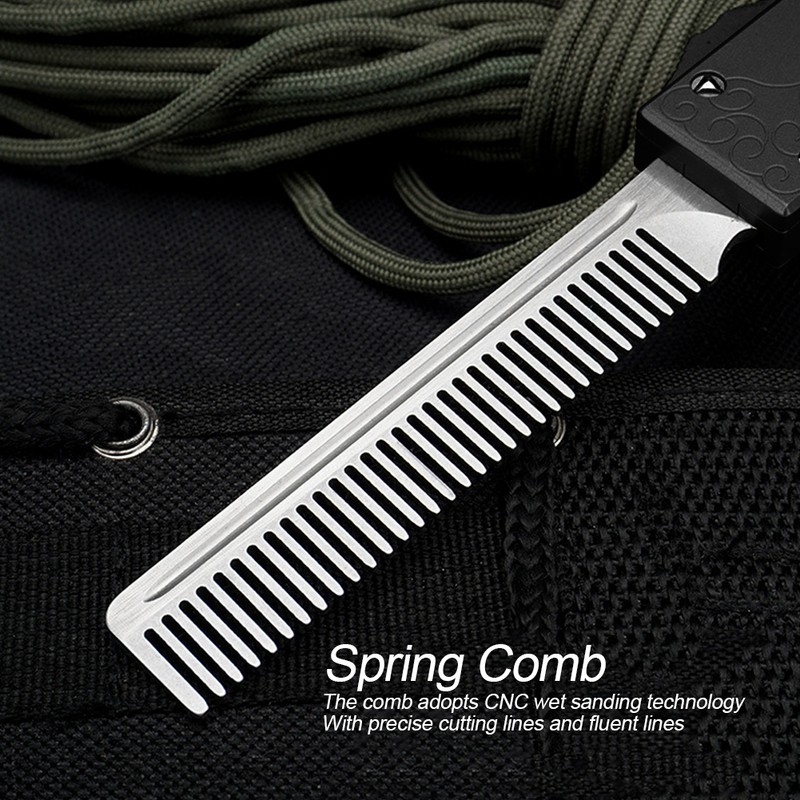 Stainless Steel Spring Comb Hair Beard Folding Pocket Comb Hairdressing