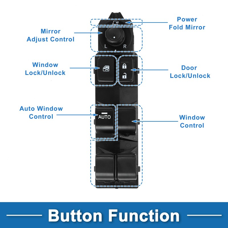 A ABSOPRO Power Window Switch No.BKC366350A Front Left Driver Side