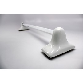 Bath Accessories 24" White Ceramic Towel Bar - Not for Flat Surface Installation