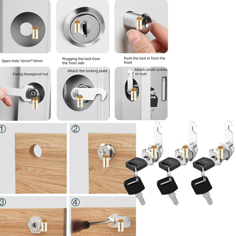 Lsgoodcare 5Pack Security Mailbox Lock Cabinet Drawer Cupboard Cam Lock