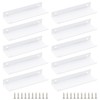 10Pcs Concealed Cupboard Handles, Drawer Pull, White Concealed Handles, Mount