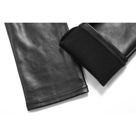 Kotii Women's Fleece Lined Faux Leather Leggings Butt Lifting Fleece Pants PU High Waisted Pleather Pants with Pockets