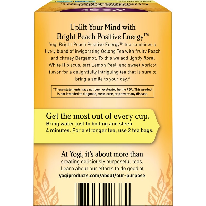 Yogi Tea Bright Peach Positive Energy Tea - 16 Tea