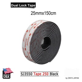 Dual Lock Fastener Black SJ3550 Maximum Heat Resistant Ideal for Metals, Glass and Plastics, Indoor and Outdoor Use (25mmx150cm)