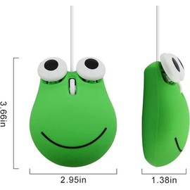 Cute Wired Frog Mouse for Kids and Adults - Mini Stylish Animal Computer Mouse for Desktop, Laptop (Green)