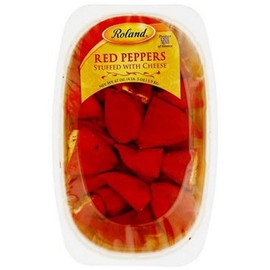 Roland Foods Red Peppers Stuffed with Mizithra and Feta Cheese, Specialty Imported Food, 67-Ounce Tub