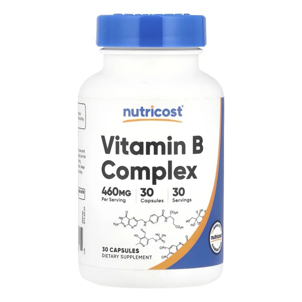 Nutricost Complejo De Vitamina B 30 Cápsulas Sabor Sin Sabor