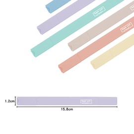 Jagowa 6Pcs Pastel Highlighters, Broad and Fine Double-ended Highlighter Set, Aesthetic Highlighter Pens for Journal Bible Student School Supplies (Color B)