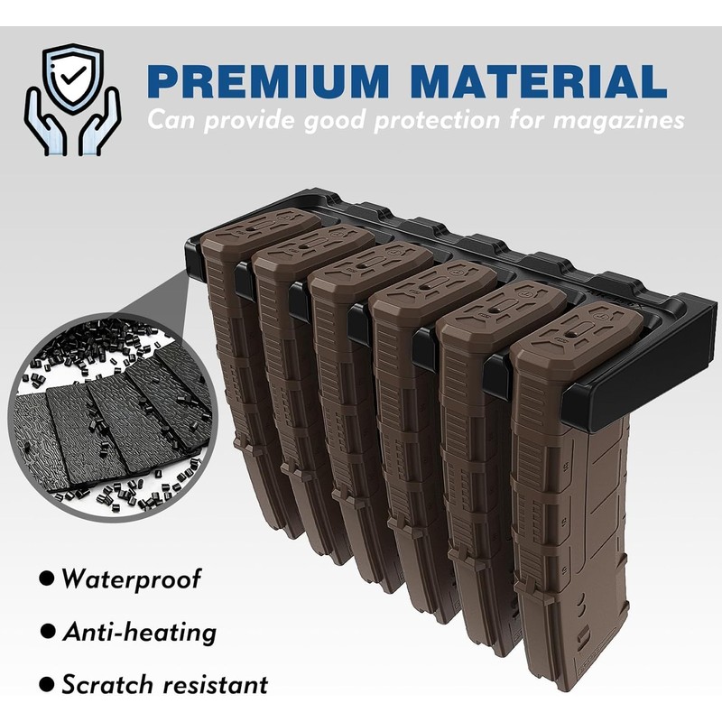 DINGDOON 4Pack Wall Mount for Pmag, AR Mag Holder, ABS