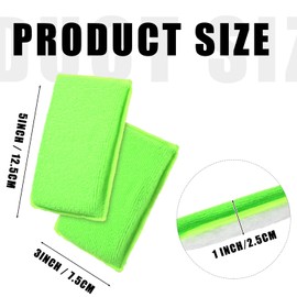Mudder 12 Pcs Car Interior Scrubbing Sponge 5'' x 3'' Fiber Car Wax Applicator pad Household Cleaning Sponges for Leather Seat Couch Cleaning (Green White)