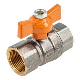 HSE UNISOL Solar Ball Valve Type 1611, Both Internal Thread Rp 1/2 Inch (DN 15), Wing Handle, MS Chrome-Plated