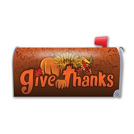 Give Thanks Mailbox Cover Magnet by Magnet America is 18.375" x 21" Made for Metal Mailboxes