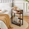 IBUYKE Narrow Side Table with Storage Shelf, 3 Tier End