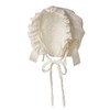 Ladies Victorian Pioneer Colonial Pilgrim Bonnet Plus Size, White (white