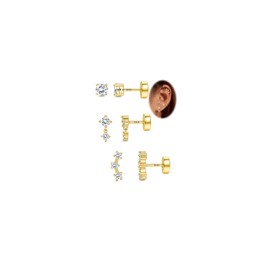 Adramata 3 pairs of stud earrings for women