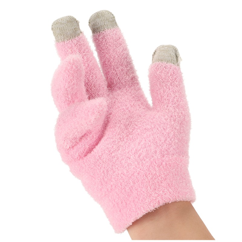 Pink Moisturizing Hand Gloves Touch Screen Prevent Cracked Skin Green