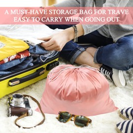 Shoe Bag Drawstring Bag 6 Pieces Storage Bag Silk Handbag Organiser Drawstring Bag for Handbag Purse Paperbooks Shoes Boots Black, 6pcs,pink, shoe bag