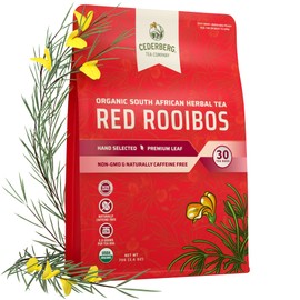 Cederberg Tea Company Organic Red Rooibos Tea, Naturally Caffeine-Free and Antioxidant-Rich, 30 Tea Bags