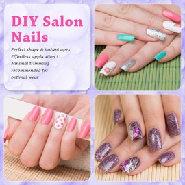 outopen 360pcs Short Square Nail Tips Thicken Clear Square Shape Nail Tips for Polygel Acrylic Extension Full Cover Fake Nail Press On Tips for Beginners DIY Manicure,15 Sizes