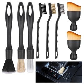 JIZZU Cleaning Brush Car, 8 Pieces Car Detailing Brush Set, Cleaning Brushes Car Interior Detailing Brushes for Cleaning Wheels, Engine, Car Interior, Ventilation Slots