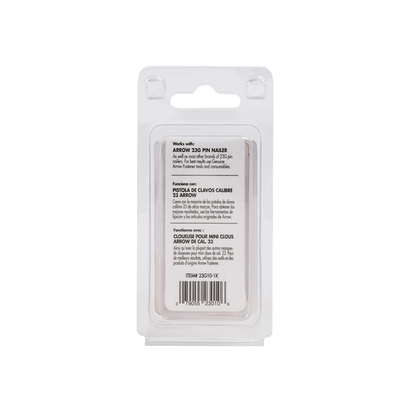 Arrow 23G10-1K Arrow 3/8-Inch Pin Nail, Grey, 1000 Count (Pack