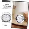 OHPHCALL Silent Round Alarm Clock Metal Digital Clock for Bedroom