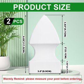 Lothee 2 Pcs Vinyl Post Cap Gothic Post Caps Decking Caps PVC Fence Parts for Decks Fence Mailbox (3.5'' X 3.5'')