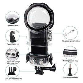 REFLEX CAMERA Waterproof Case for Insta360 X3 – 50M/164FT Underwater Diving Housing with Dome Lens – Shockproof & Dustproof Protective Cover for Snorkeling, Surfing, Swimming, and Adventure Sports