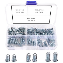 VooGenzek 90 PCS M6.3 Euro Screws Kit, Countersunk Head Furniture Screws, Screws for Drawer Rails, for Kitchen Cabinets Doors Wardrobes, Cupboard Hinges