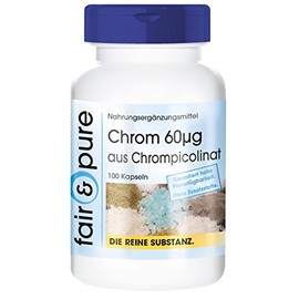 Chrom 60mcg - Chrompicolinat - vegan - hefefrei - ohne Magnesiumstearat - 100 Chrom-Kapseln