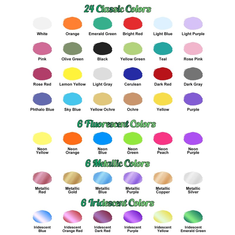 X ARTY HUB Airbrush Paint - 42 Colors with 4.05