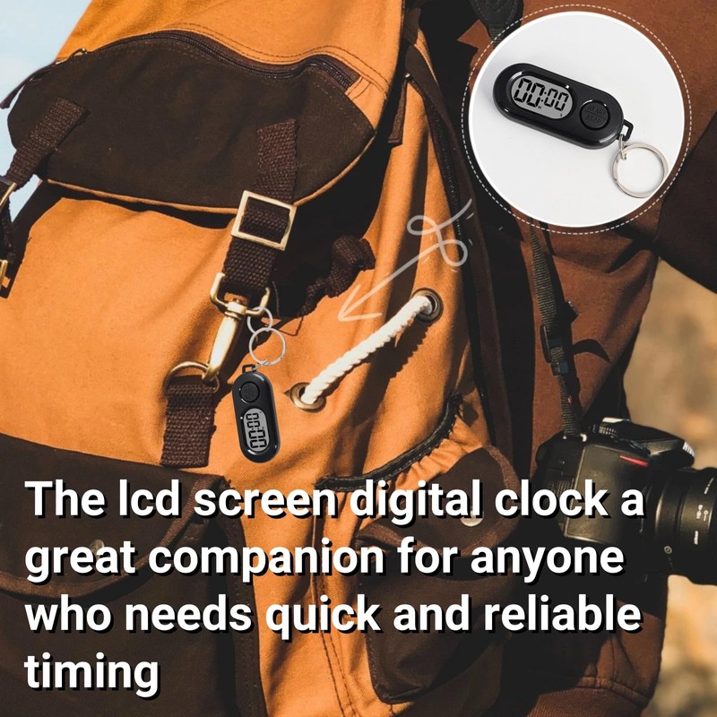 Keychains Stop Watch,Stop Timer Keychain,Mini Digital Watches,LCD Digital Clock with