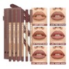 Juego De 6 Delineadores De Labios Nude Lápiz Mate Impermeab