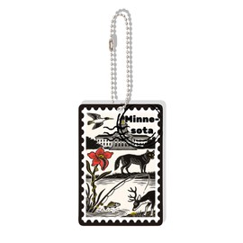 Minnesota Souvenirs Fashion Forever Stamps Keychain - Decorative Postage With Key Ring - Forever Stamps Spot M