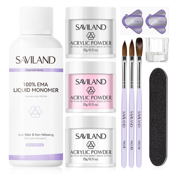 SAVILAND Essentials Acrylic Nail Kit: Beginner-Friendly Nails Kit Acrylic Set