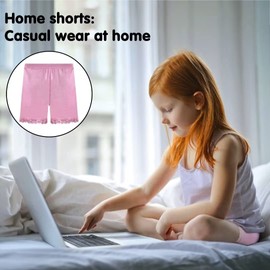 GENTABY Girls Shorts Underskirt Pants Black White Pink Sport Dance Bike Beach Shorts 6 Color Kids Safe Soft Breathable Stretchy Shorts 6 Pack for 6-8 Years Girls